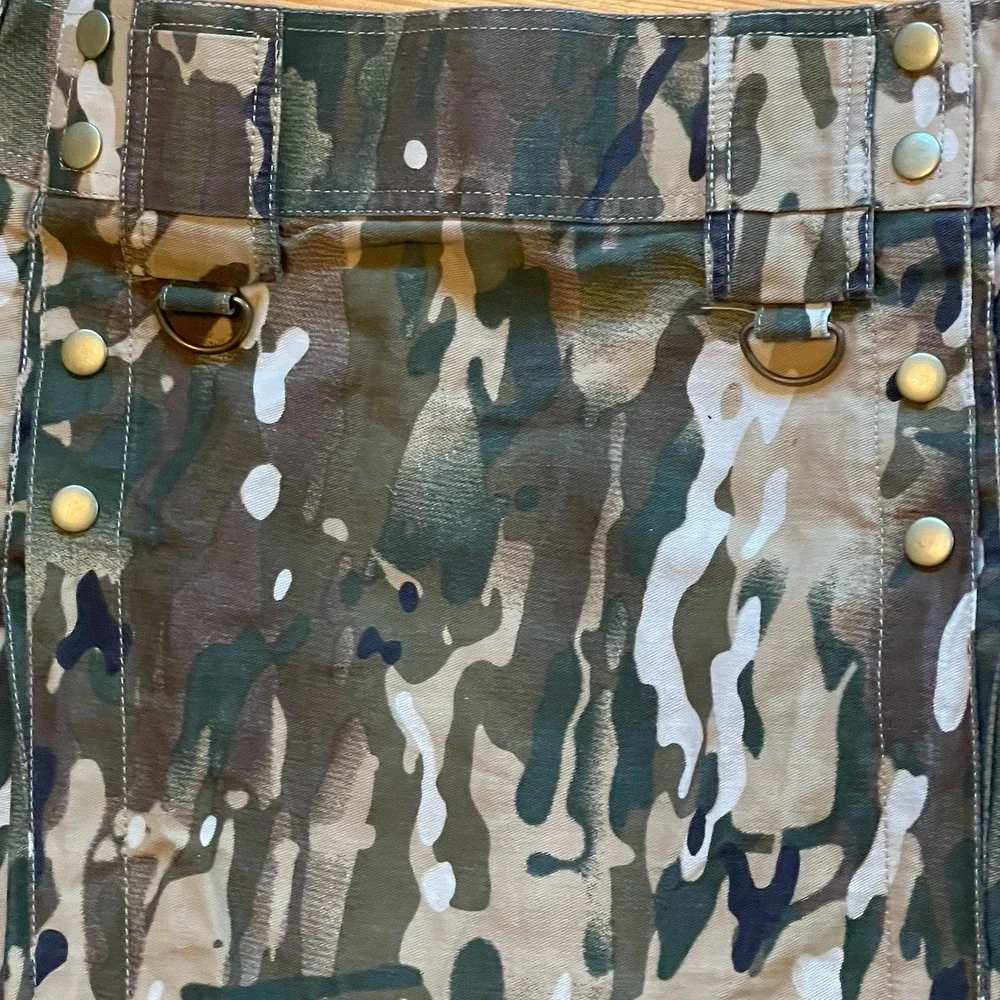 Tactical Utility Kilt Mens 40 Waist Camo Cargo Pockets Heavy Cotton Festival